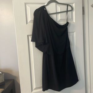 Black off the shoulder mini dress